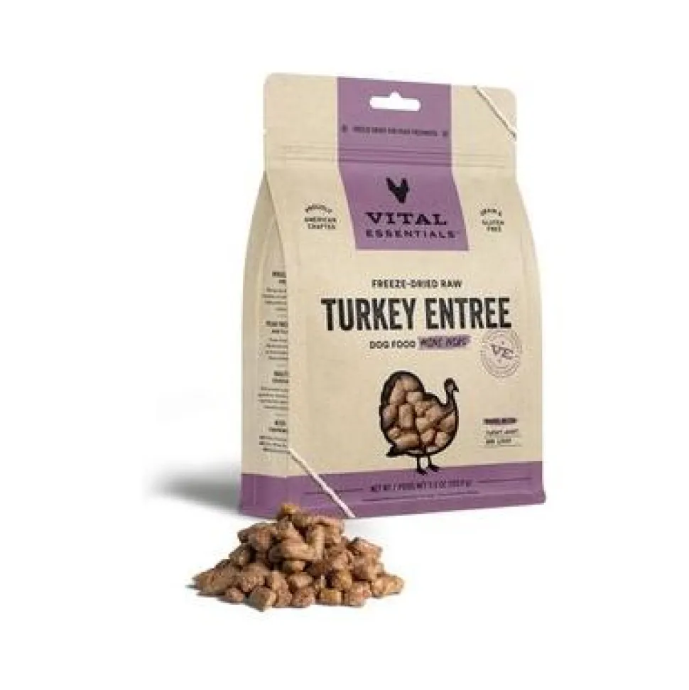 Vital Essential's Grain-Free Turkey Entrée Mini Nibs Freeze-Dried Dog Food - 5.5 Oz