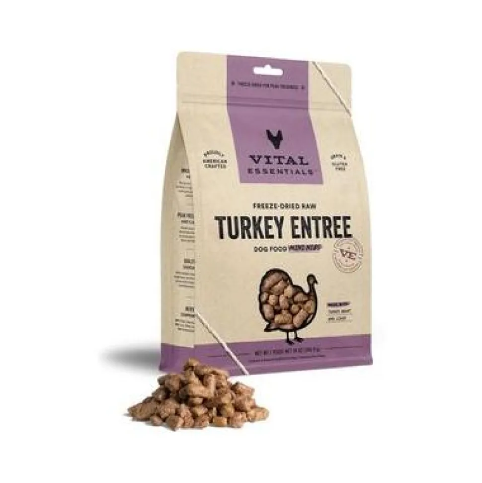 Vital Essential's Grain-Free Turkey Entrée Mini Nibs Freeze-Dried Dog Food - 14 Oz