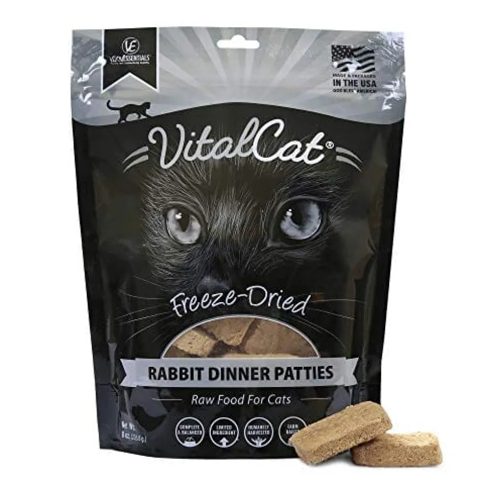 Vital Essentials Rabbit Dinner Patties Freeze-Dried Cat Food - 8 Oz