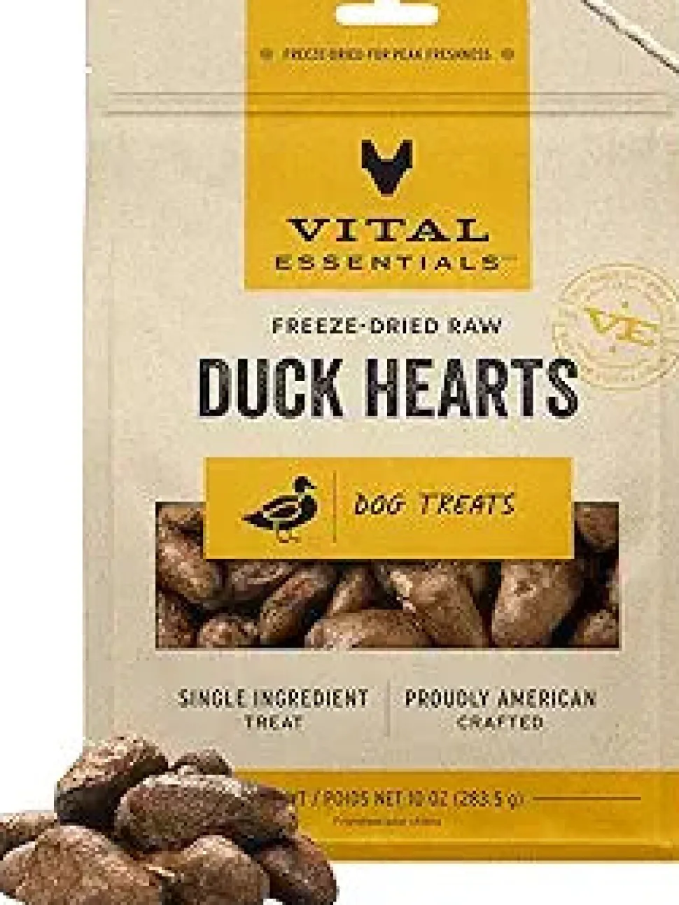 Vital Essential's Raw Bar Freeze-Dried Duck Hearts Natural Dog Chews - 150 Piece - 30 Oz