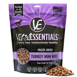 Vital Essentials Turkey Mini Nibs Freeze-Dried Dog Food - 16 Oz
