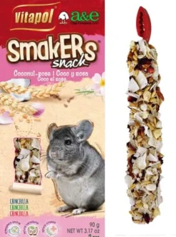 Vitapol Smakers Chinchilla Small Animal Treat Sticks - Coconut/Rose - 2 Pack