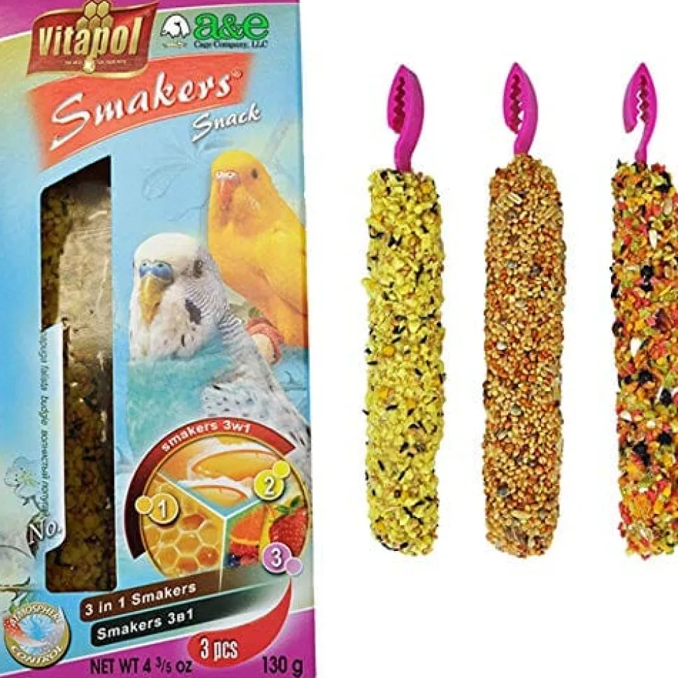 Vitapol Smakers Treat Stick Parakeet Variety Bird Sticks - 3 Pack