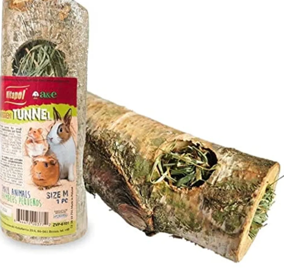 Vitapol Wood Tunnel with Hay Small Animal Hay - Medium - 6 In