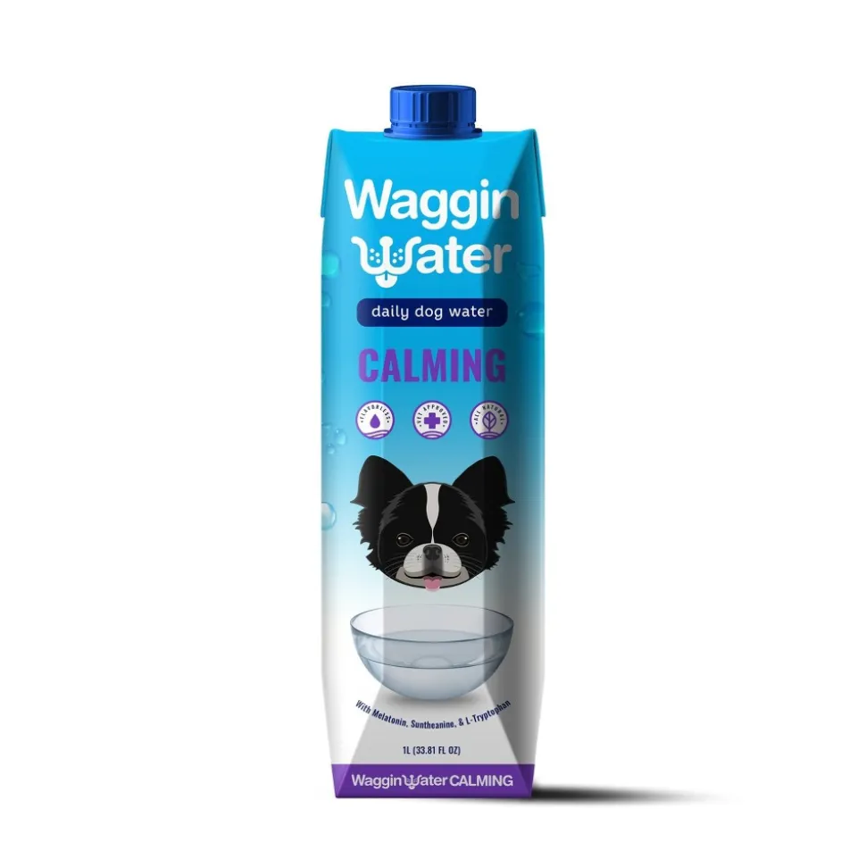 Waggin Water Daily Calming Water Supplement for Dogs with Melatonin and L-Tryptophan - 1 Ltr - Case of 12