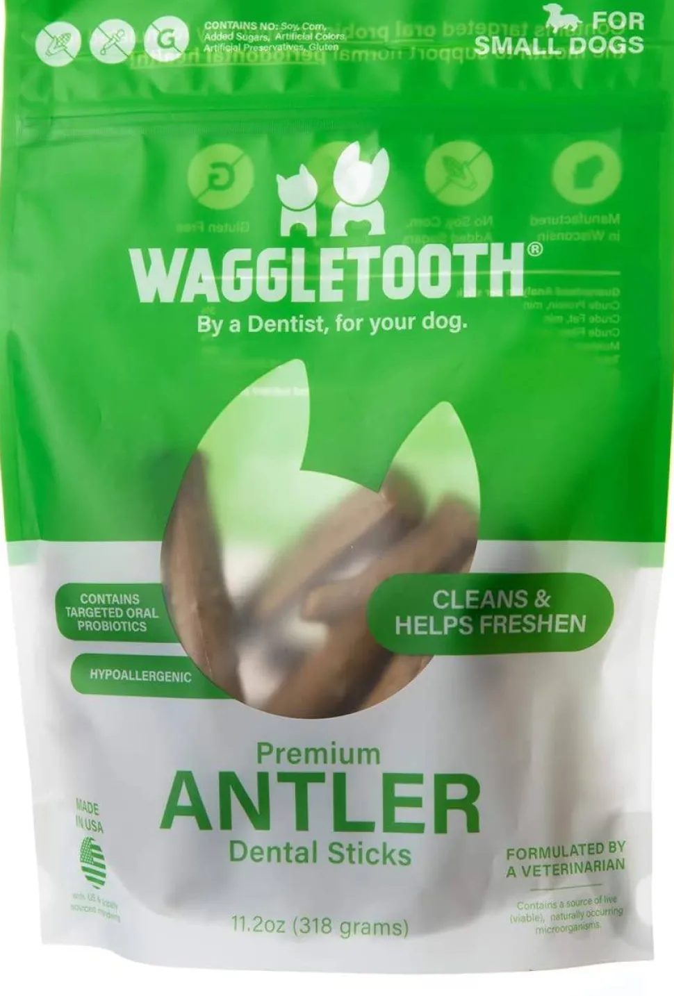WaggleTooth Dentle Antler Chew - Small - 11.2 oz
