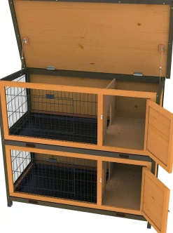 Ware Premium Double Decker Rabbit Small Animal Hutch - 46 X 24 X 41 In