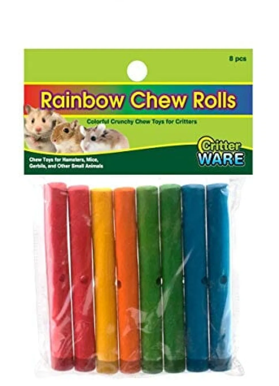 Ware Rainbow Chews Rolls Small Animal Toy - 6.75 In - 8 Count