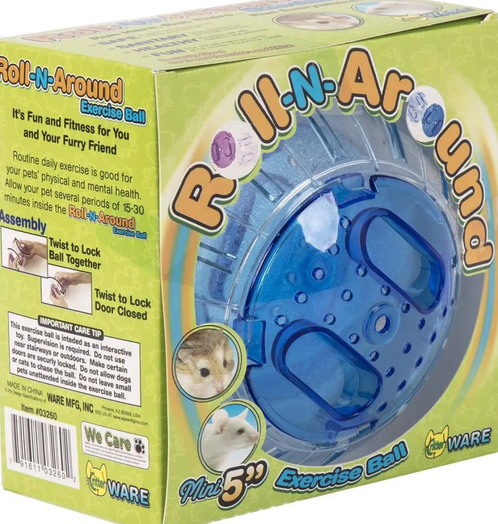Ware Roll-N-Around Small Animal Exercise Ball - Assorted - Mini