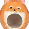 Ware Tabby Cat Hamster Hideout Ceramic Small Animal Hideaway -