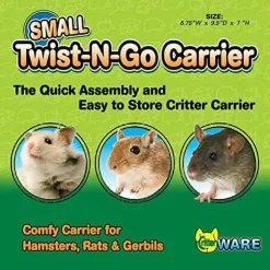 Ware Twist N Go Carrier Small Animal Soft Sided Carrier - Blue - Small - 7 X 9.5 X 7 In