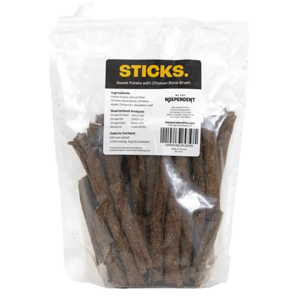 We Are Ndependent Sticks with Chicken Bone Broth Chewy Dog Treats - 25 Count
