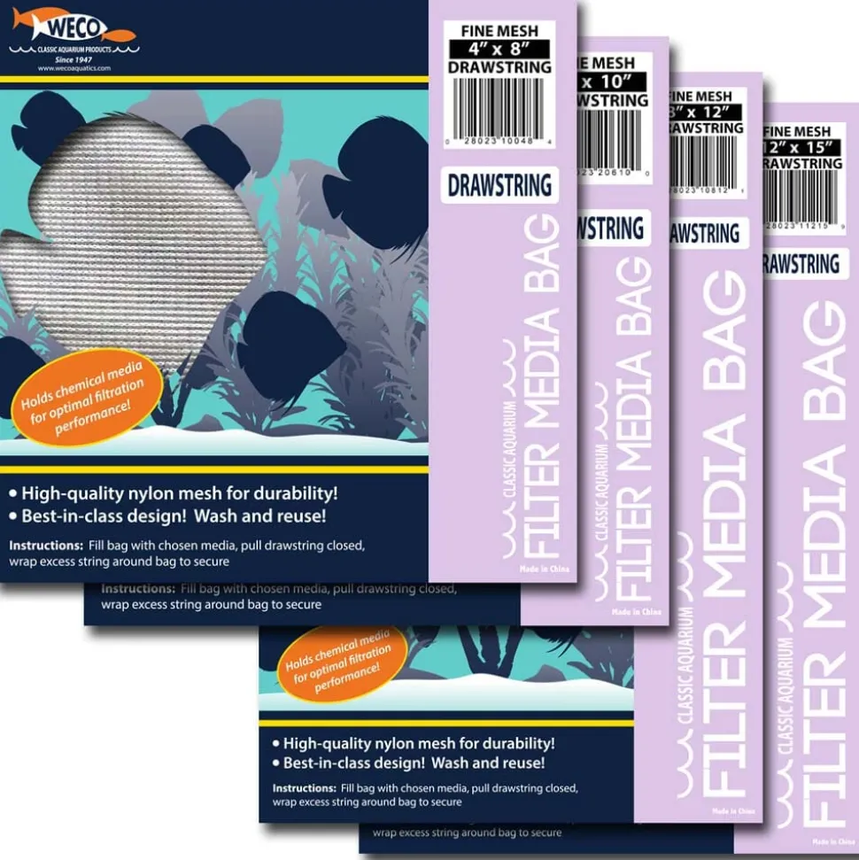 Weco Products Fine Mesh Drawstring Filter Media Bag - White - 6 In X 10 in