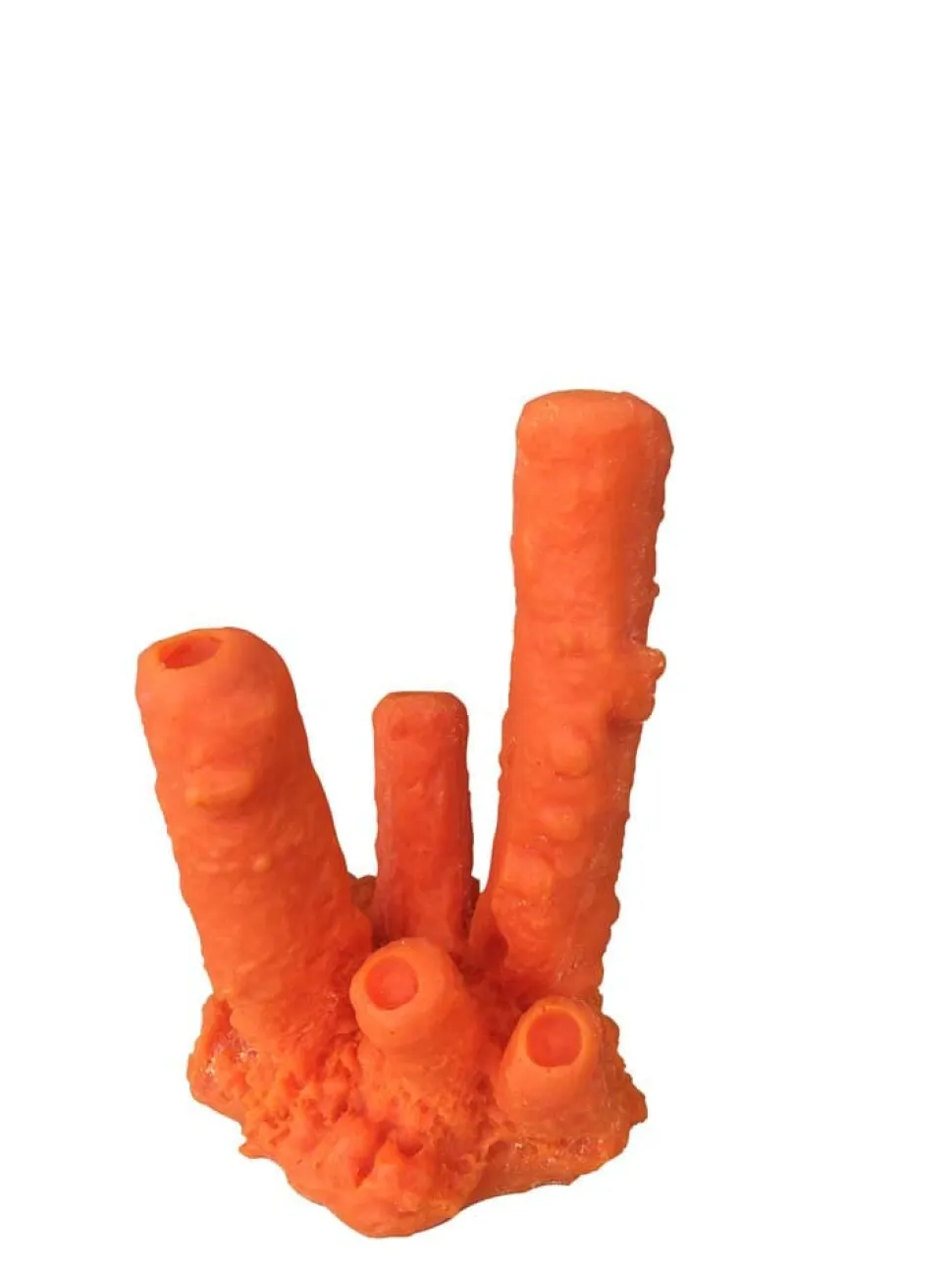 Weco Products South Pacific Coral Tube Sponge Ornament - Orange - Small