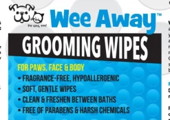 Wee Away Grooming Wipes - Mini Size Cat and Dog Wipes - 10 wipes per pack - 10 packs