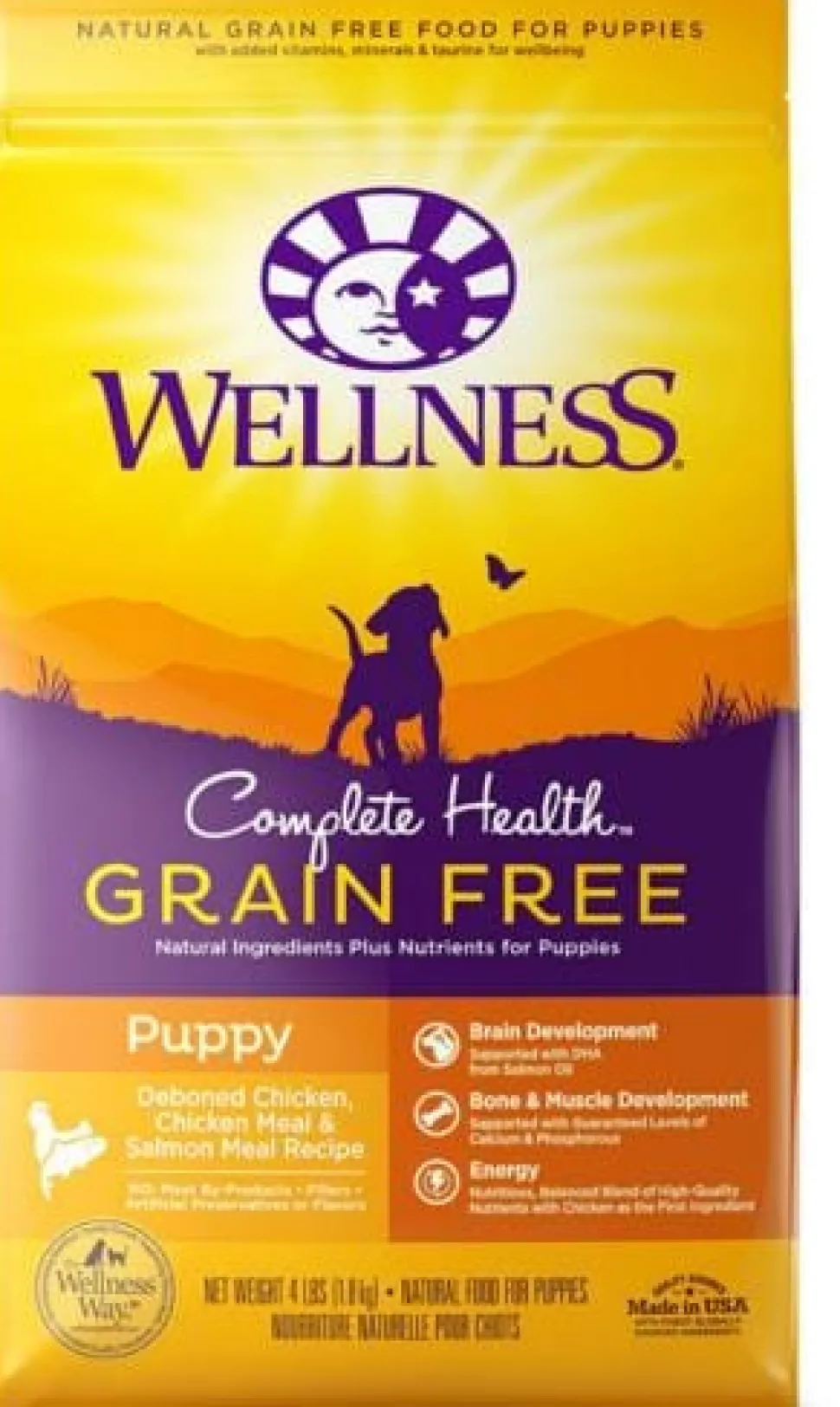 Wellness Complete Health Grain Free Puppy Deboned Chicken, Chicken Meal and Salmon Meal Recipe Dry Dog Food