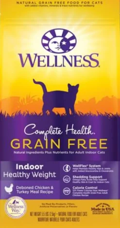 Wellness Complete Health Healthy Weight Grain-Free Chicken and Turkey Indoor Dry Cat Food - 5.5 Lbs