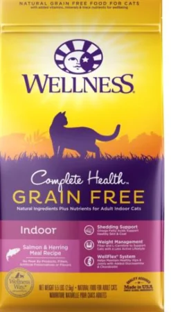 Wellness Complete Health Grain-Free Salmon and Herring Indoor Adult Dry Cat Food - 2.25 Lbs