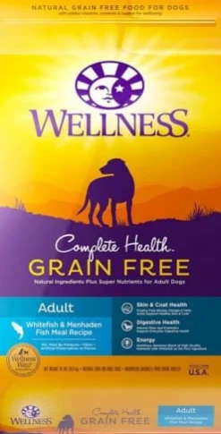 Wellness Complete Health Grain Free Natural Adult Whitefish and Menhaden Fish Meal Recipe Dry Dog Food