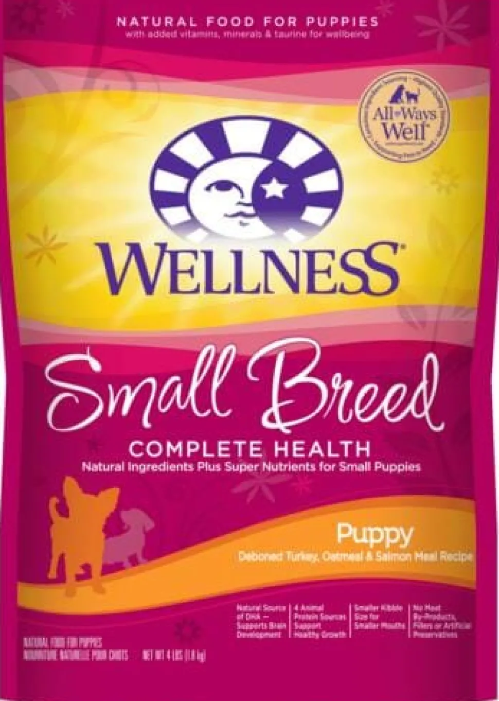 Wellness Complete Health Natural Small Breed Puppy Healthy Weight Turkey, Oatmeal and Salmon Meal Recipe Dry Dog Food