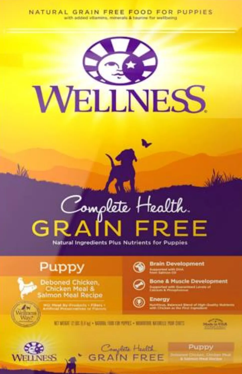 Wellness Complete Health Grain-Free Deboned Chicken and Salmon Puppy Formula Dry Dog Food - 12 Lbs