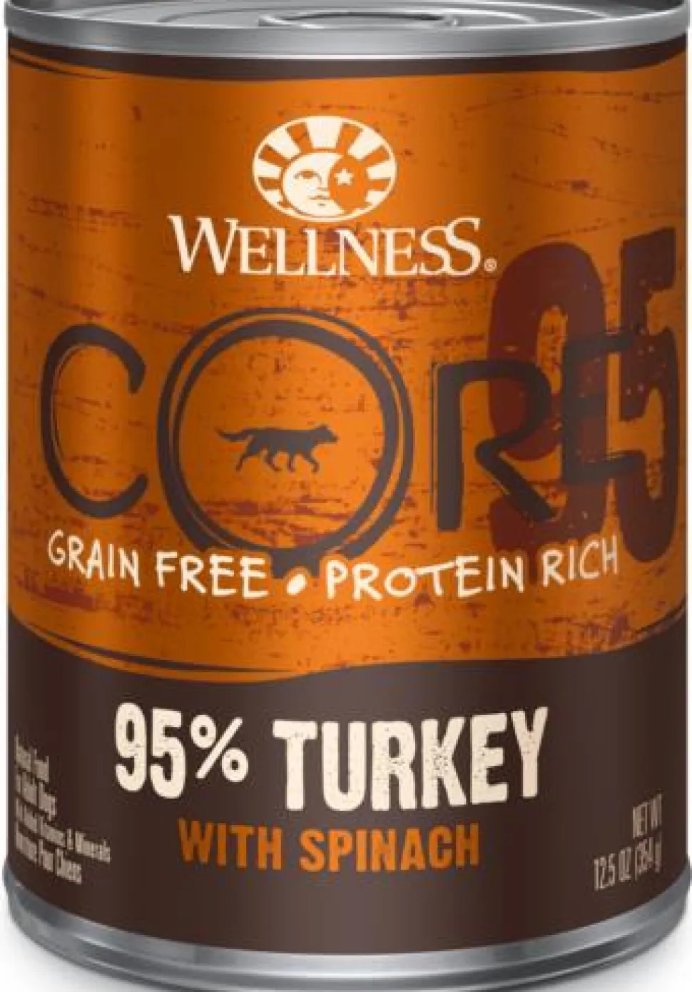 Wellness Core 95% Grain-Free High-Protein Turkey and Spinach Canned Dog Food - 12.5 Oz - Case of 12