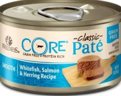 Wellness CORE Grain Free Natural Whitefish, Salmon & Herring Smooth Pate Canned Cat Food
