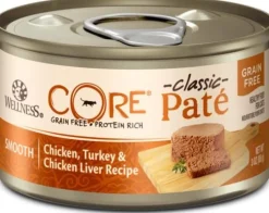 Wellness CORE Grain Free Natural Chicken, Turkey and Chicken Liver Smooth Pate Wet Canned Cat Food