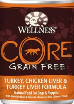 Wellness CORE Grain Free Natural Turkey, Chicken and Turkey Liver Recipe Wet Canned Dog Food