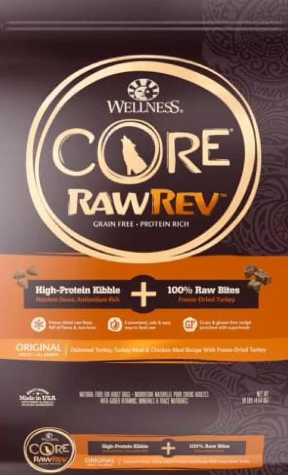 Wellness CORE RawRev Natural Grain Free Original Turkey & Chicken with Freeze Dried Turkey Dry Dog Food