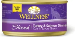 Wellness Grain Free Natural Sliced Turkey and Salmon Dinner Wet Canned Cat Food