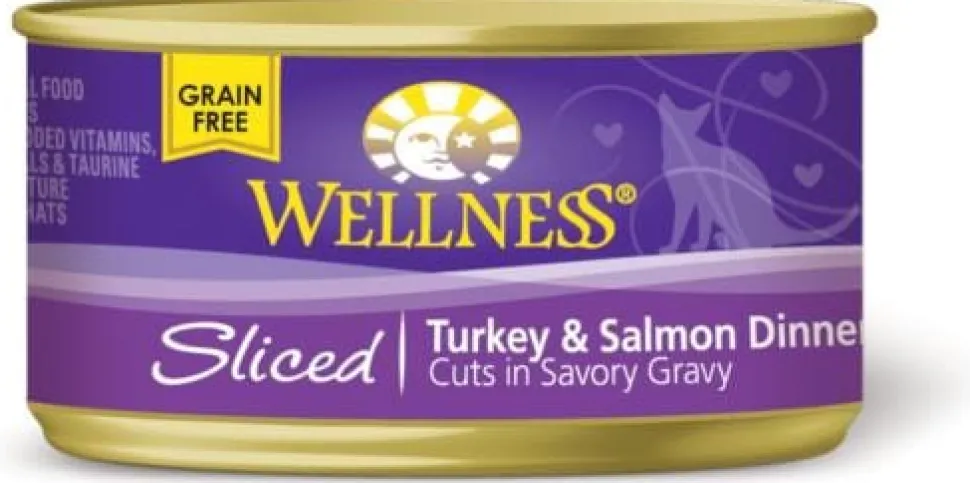 Wellness Grain Free Natural Sliced Turkey and Salmon Dinner Wet Canned Cat Food