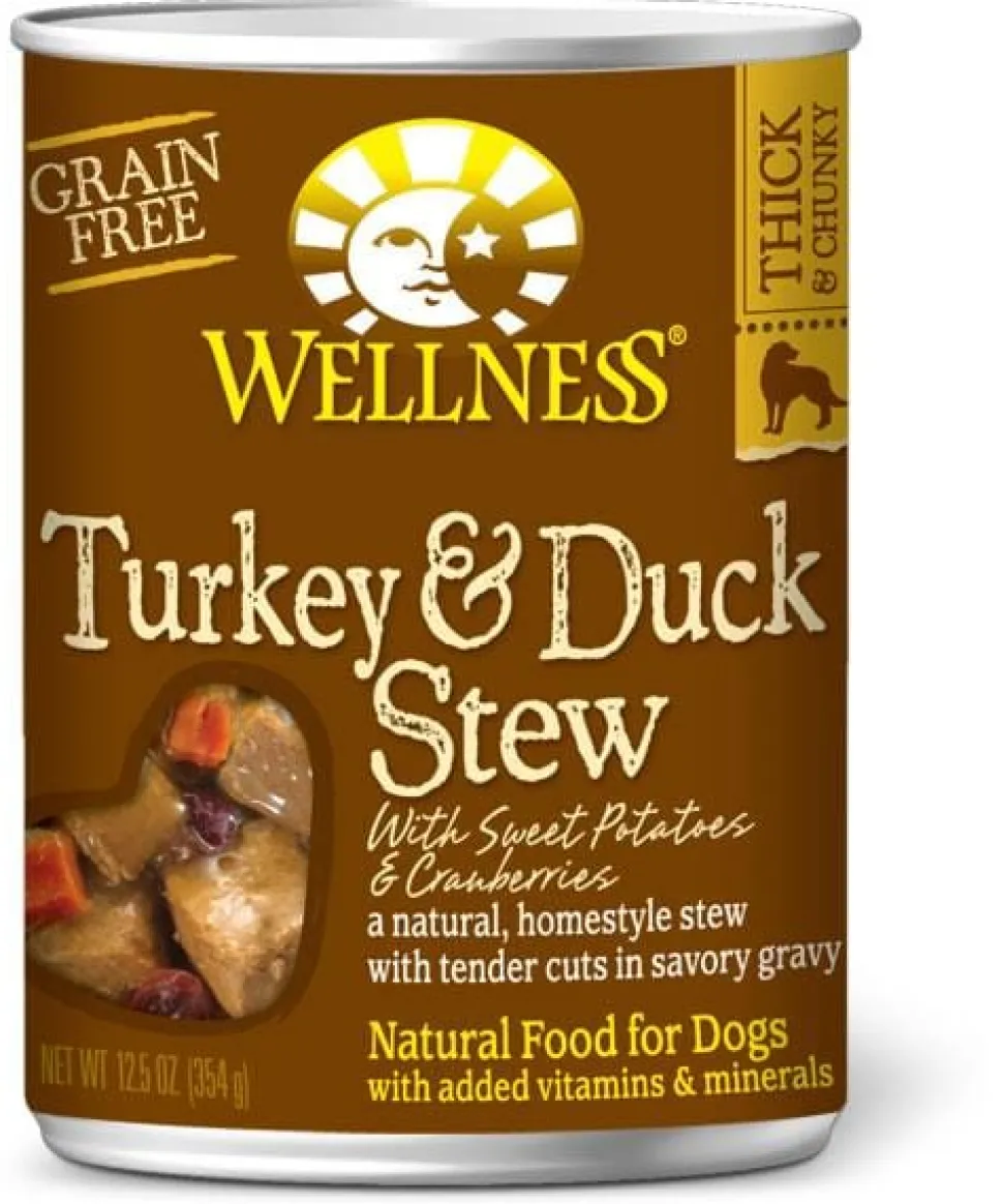 Wellness Grain Free Natural Turkey and Duck Stew with Sweet Potato and Cranberries Wet Canned Dog Food