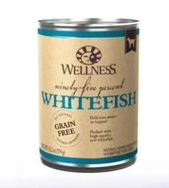 Wellness Grain-Free 95% Whitefish Pate Canned Dog Food or Topper - 13.2 Oz - Case of 12