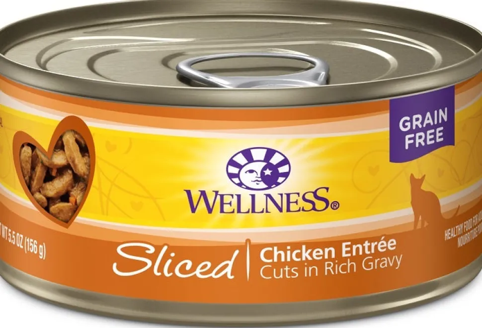 Wellness Grain-Free Sliced Chicken in Gravy Entrée Canned Cat Food - 5.5 Oz - Case of 24