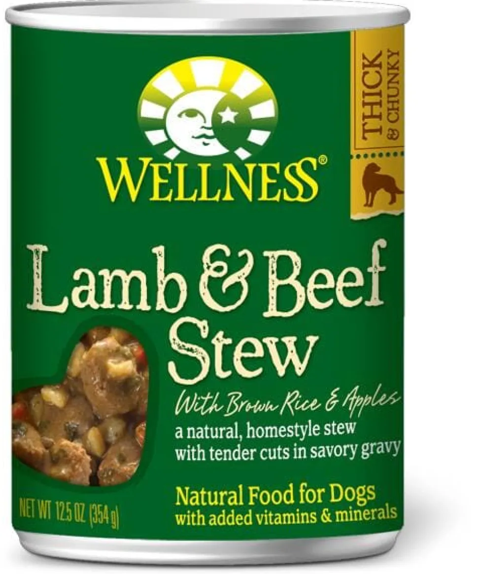 Wellness Natural Lamb and Beef Stew with Brown Rice and Apples Wet Canned Dog Food
