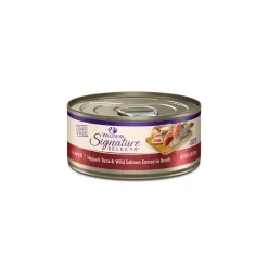 Wellness Signature Selects Grain Free Natural Skipjack Tuna with Wild Salmon Entree in Broth Wet Canned Cat Food