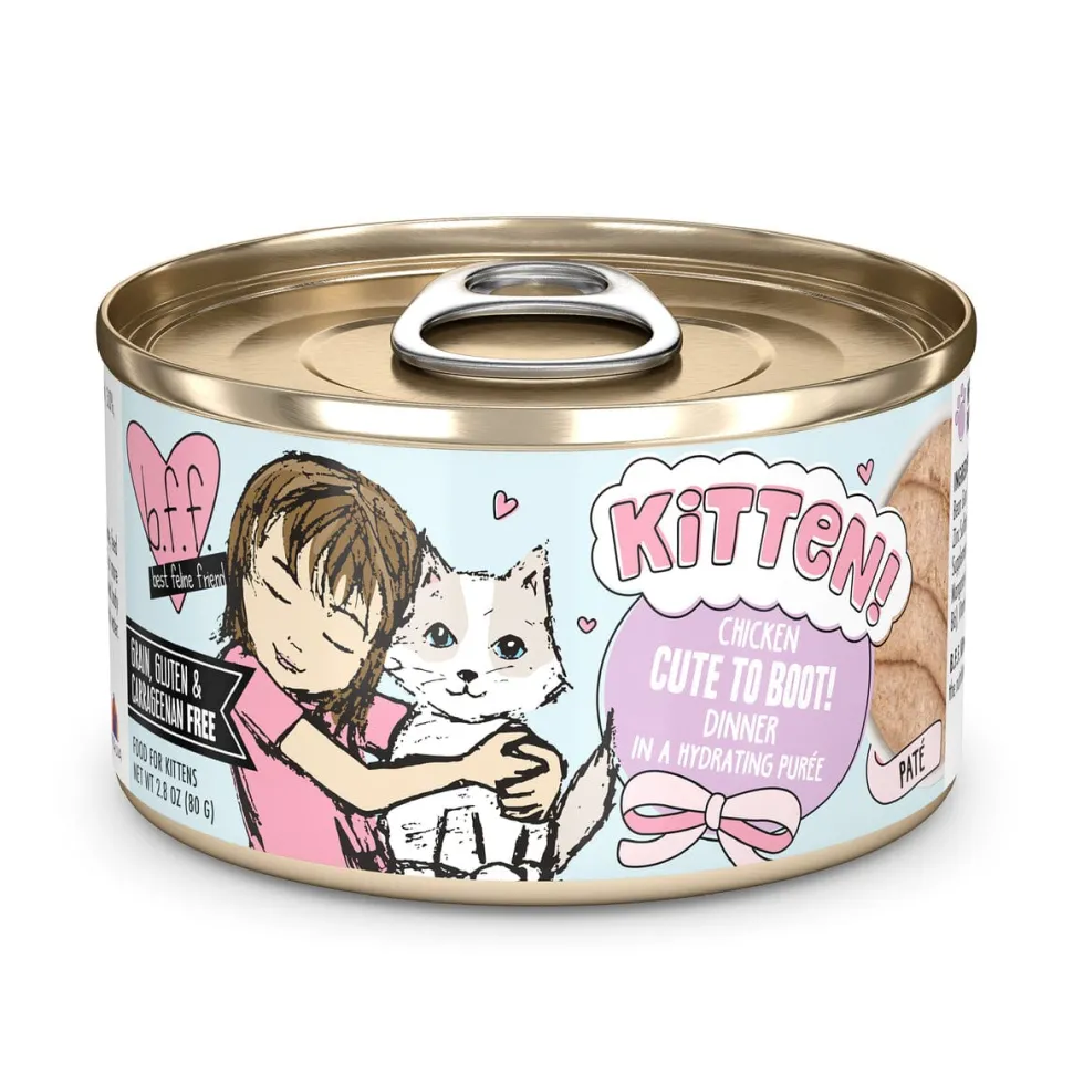 Weruva BFF CUTE TO BOOT Chicken Puree Kitten Canned Cat Food - 2.8 Oz - Case of 12