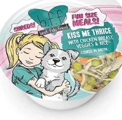 Weruva BFF KISS ME THRICE Chicken, Veggies and Rice Wet Dog Food - 2.7 Oz Tub - Case of 12