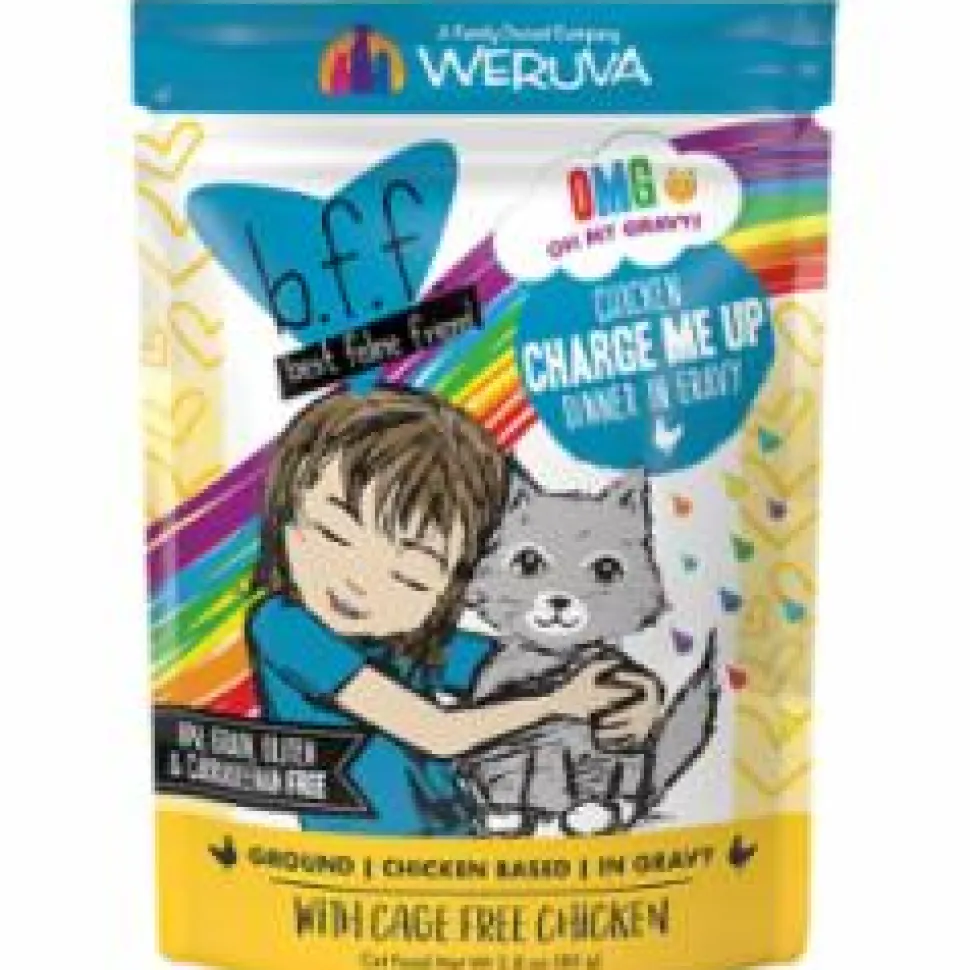 Weruva BFF OMG CHARGE ME Chicken Wet Cat Food - 3 Oz Pouch - Case of 12