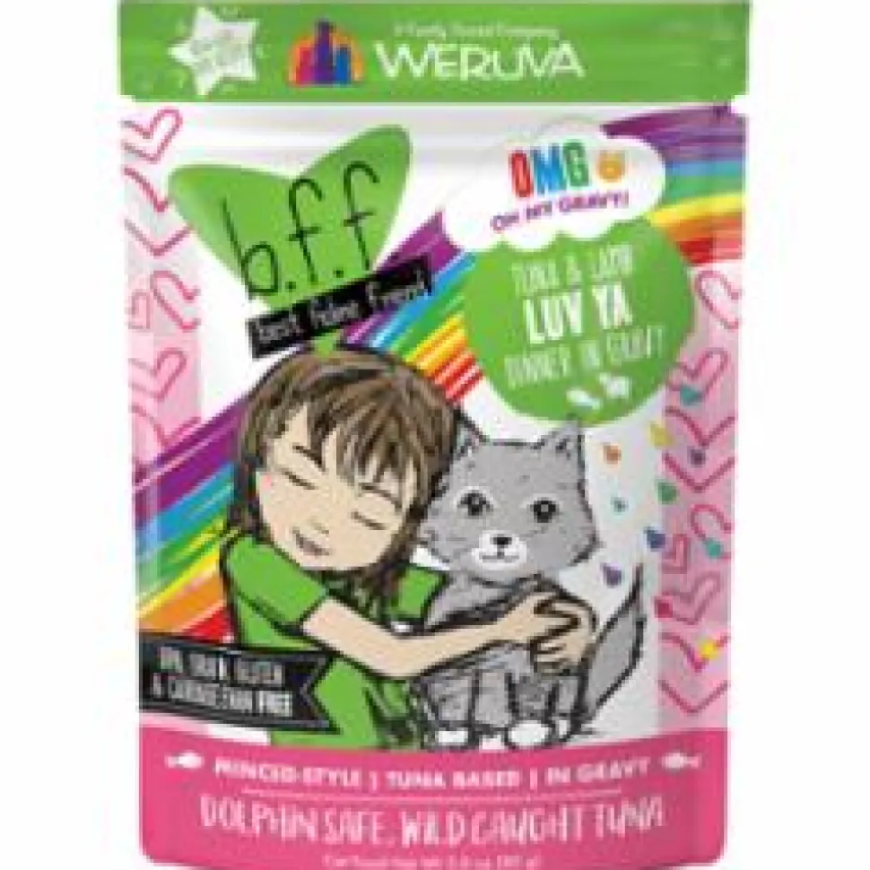 Weruva BFF OMG LUV YA Tuna Lamb Wet Cat Food - 3 Oz Pouch - Case of 12