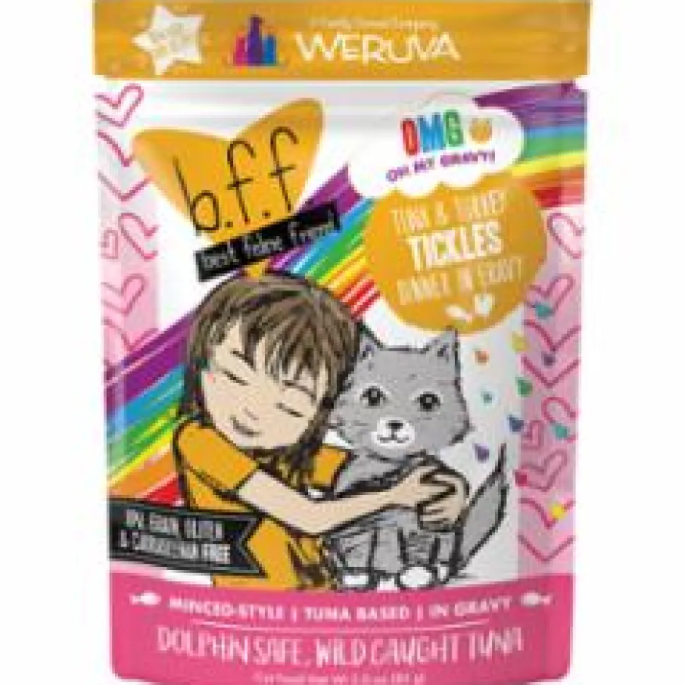 Weruva BFF OMG TICKLES Tuna Turkey Wet Cat Food - 3 Oz Pouch - Case of 12