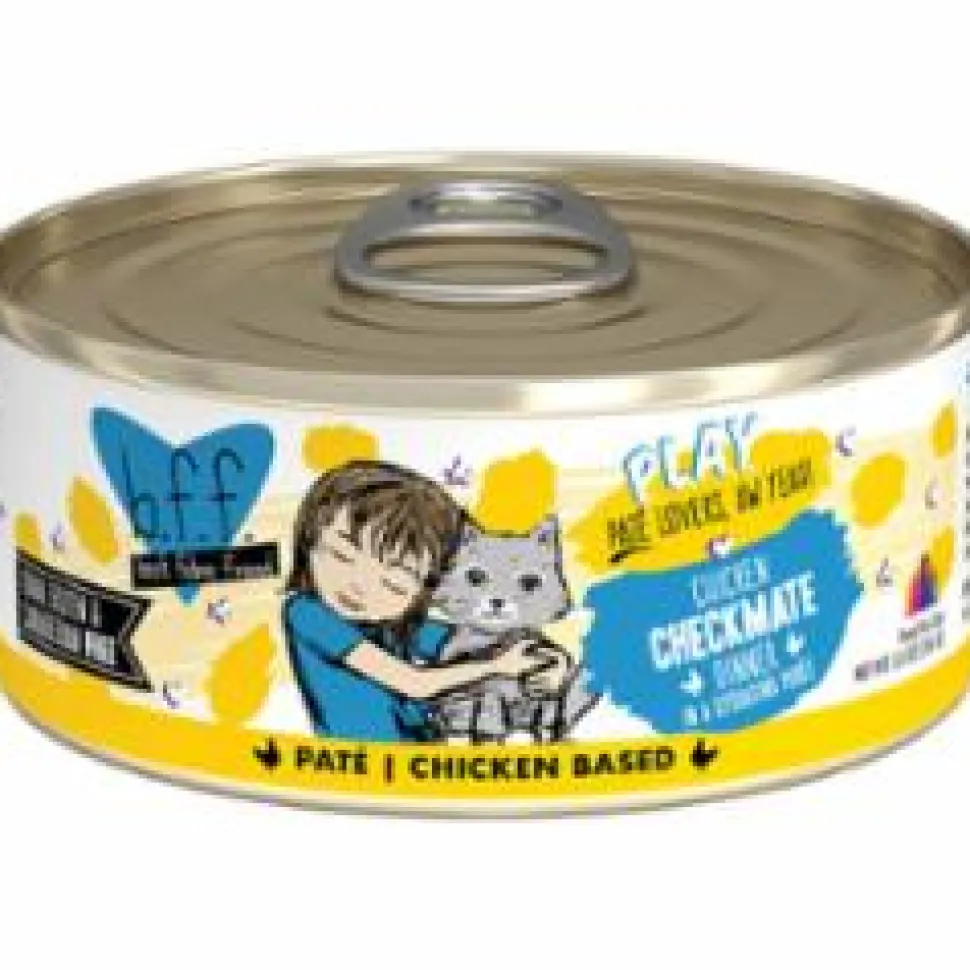 Weruva BFF PLAY CHECKMATE Chicken Pate Canned Cat Food - 5.5 Oz - Case of 8