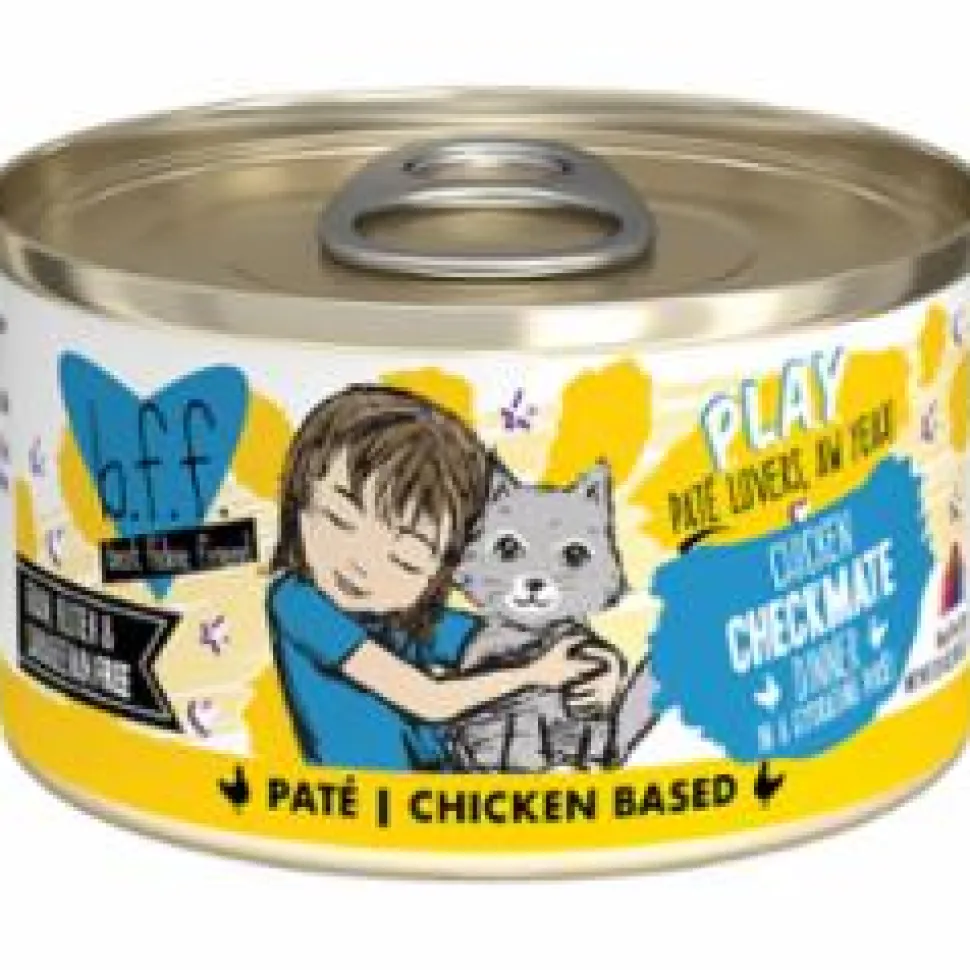 Weruva BFF PLAY CHECKMATE Chicken Pate Canned Cat Food - 2.8 Oz - Case of 12