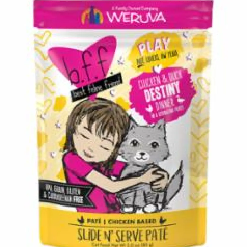 Weruva BFF PLAY DESTINY Chicken Pate Wet Cat Food - 3 Oz Pouch - Case of 12