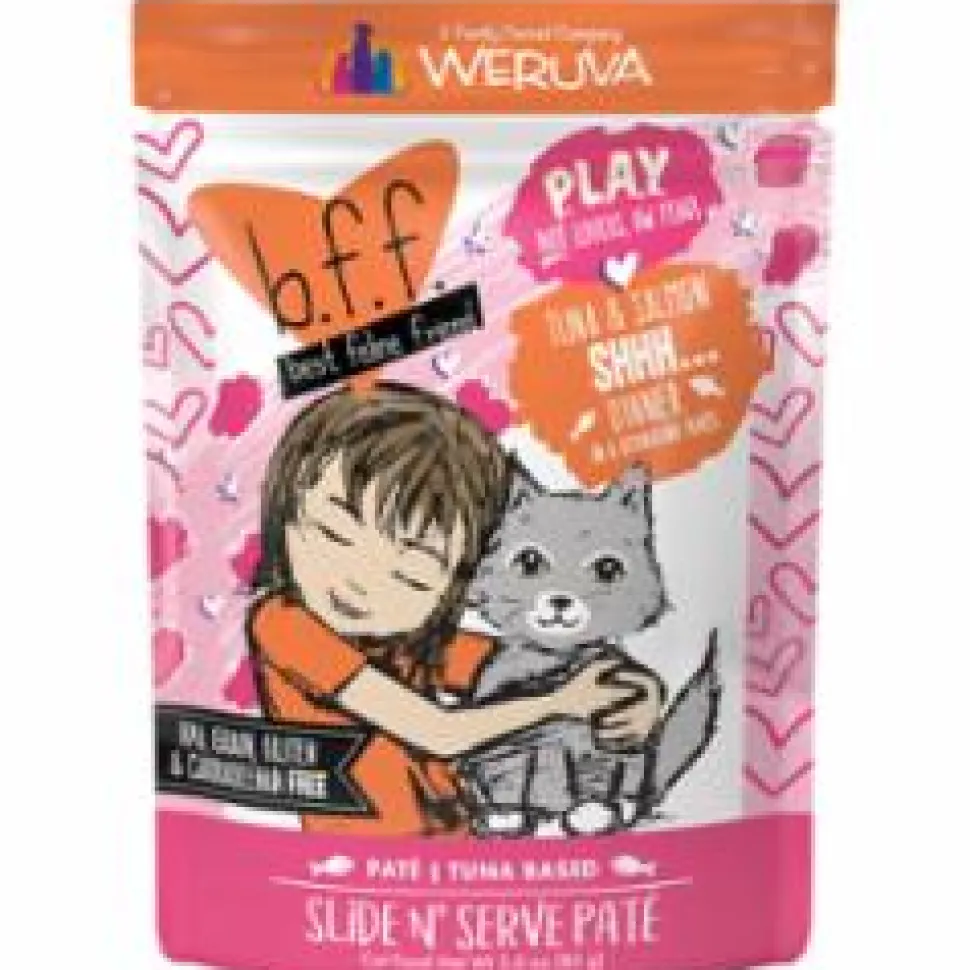 Weruva BFF PLAY SHHH Tuna Pate Wet Cat Food - 3 Oz Pouch - Case of 12