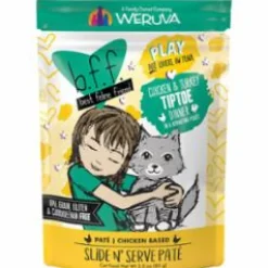 Weruva BFF PLAY TIPTOE Chicken Pate Wet Cat Food - 3 Oz Pouch - Case of 12