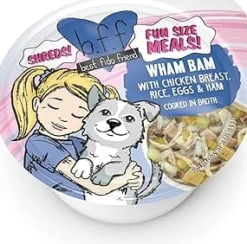 Weruva BFF WHAM BAM Chicken and Ham Wet Dog Food - 2.7 Oz Tub - Case of 12
