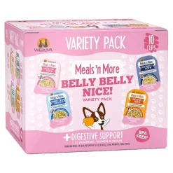 Weruva Meals N' More Belly Belly Nice Chicken Digestive Support Wet Dog Food Tray - Variety Pack - 3 Oz - 10 Pack