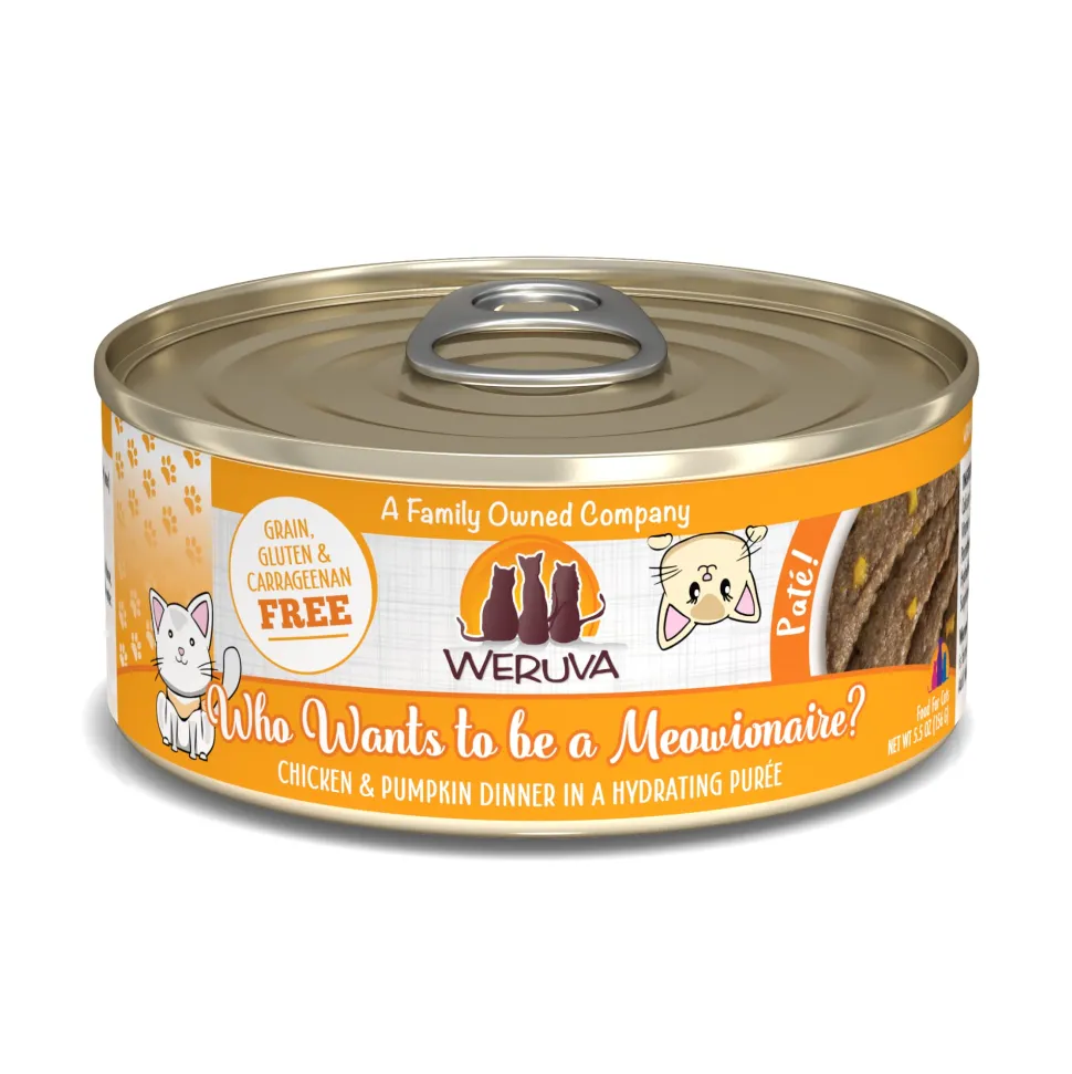 Weruva Pate Who Wants to be a Meowionaire Canned Cat Food - 5.5 Oz - Case of 8